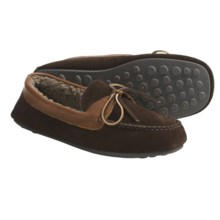 L.B. Evans Dylan Moccasin Slippers - Sherpa-Lined, Suede (For Men) in Chocolate - Closeouts