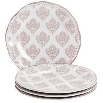 Le Cadeaux Cambria 9” Salad Plates - Set of 4 in White