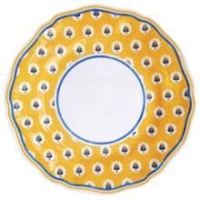Le Cadeaux Fleur de Provence Dinner Plate - Set of 4, Melamine in Yellow - Closeouts