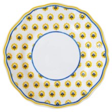 Le Cadeaux Fleur de Provence Salad Plates - Set of 4, Melamine in Yellow - Closeouts