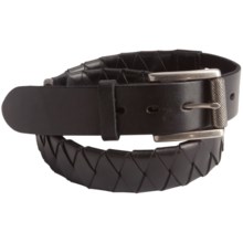 Leather Island by Bill Lavin Basket Weave Belt - Braided Leather (For Men) in Black - Closeouts