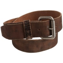 Leather Island by Bill Lavin Cracked Vintage Leather Belt (For Men) in Brown - Closeouts