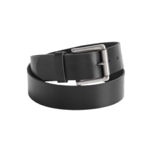 Leather Island by Bill Lavin Leather Belt - Single Prong Square Buckle (For Men) in Black - Closeouts