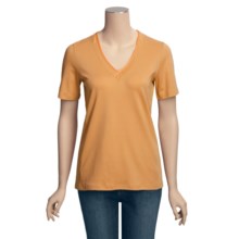 Left Coast Tee V-Neck Shirt - Pima Cotton, Short Sleeve (For Women) in Orange - Closeouts