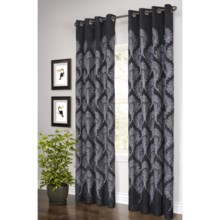 Legacy Cashmere Embroidered Curtains - 95", Grommet-Top in Black W/White Embroidery - Closeouts