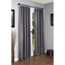 Legacy Faux-Suede Curtains - 104x95”, Ring-Top in Pewter - Closeouts