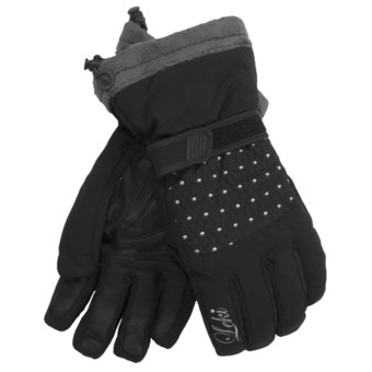 LEKI Angel S Quilted Ski Gloves - Waterproof, Insulated (For Women) in Black/Silver