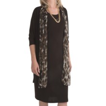 Leslie Fay Matte Jersey Dress - 2-Piece, Chintz Trim, 3/4 Sleeve (For Women) in Brown - Closeouts