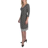 Leslie Fay Matte Jersey Pleated Front Dress - 3/4 Sleeve (For Women)