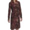 Leslie Fay Shirtwaist Dress - Matte Jersey, Long Sleeve (For Women) in Wine Multi