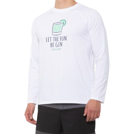 LIFE IS GOOD Let the Fun Be Gin Active Shirt - UPF 50+, Long Sleeve (For Men) - WHITE (L )