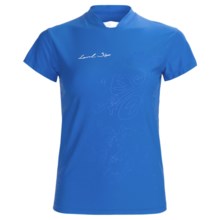 Level Six Coastal Rash Guard Shirt - UPF 50+, Loose Fit, Short Sleeve (For Women) in Caribbean Blue - Closeouts