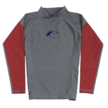 Level Six Slater Rash Guard Shirt - UPF 50+, Long Sleeve (For Boys) in Riverstone/Olympic - Closeouts