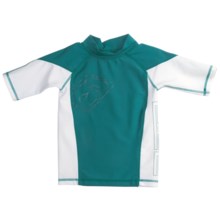 Level Six Slater Rash Guard Shirt - UPF 50+, Short Sleeve (For Boys) in Coastline Blue - Closeouts