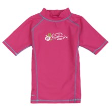 Level Six Stella Rash Guard Shirt - UPF 50+, Short Sleeve (For Girls) in Razzberry - Closeouts