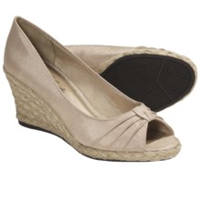 LifeStride Rixy Espradille Slip-On Shoes - Peep Toe (For Women) in Beige - Closeouts
