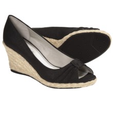 LifeStride Rixy Espradille Slip-On Shoes - Peep Toe (For Women) in Black - Closeouts