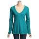 Lilla P Basics Deep V-Neck Shirt - Pima Cotton, Long Sleeve (For Women)