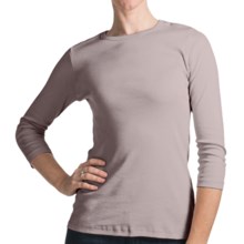 Lilla P Classic Combed Cotton Shirt - 3/4 Sleeve (For Women) in Alabaster - Closeouts