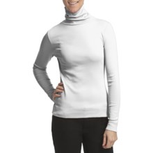 Lilla P Classic Cotton Rib Turtleneck - Long Sleeve (For Women) in White - Closeouts