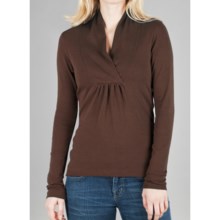 Lilla P Classic Shawl Collar Shirt - Pima Cotton, Long Sleeve (For Women) in Chocolate - Closeouts
