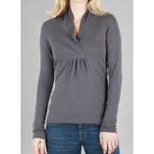 Lilla P Classic Shawl Collar Shirt - Pima Cotton, Long Sleeve (For Women) in Greyhound - Closeouts