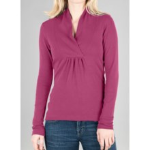 Lilla P Classic Shawl Collar Shirt - Pima Cotton, Long Sleeve (For Women) in Mulberry - Closeouts