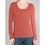 Lilla P Classic Shirred Shirt - Pima Cotton Jersey, Long Sleeve (For Women)