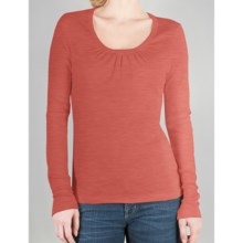 Lilla P Classic Shirred Shirt - Pima Cotton Jersey, Long Sleeve (For Women) in Wild Ginger - Closeouts