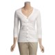 Lilla P Classic V-Neck Cardigan Sweater - 3/4 Sleeve (For Women)