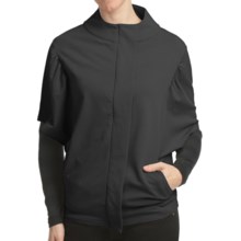 Lilla P Cocoon Zip Jacket - Stretch French Terry, Short Sleeve (For Women) in Black - Closeouts