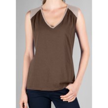 Lilla P Color Block Tank Top - Whisper-Weight Pima Cotton (For Women) in Stucco/Flax - Closeouts