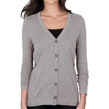 Lilla P Cotton-Cashmere Cardigan Sweater (For Women) in Heather Gray - Closeouts