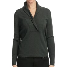 Lilla P Cotton-Cashmere Shawl Collar Sweater (For Women) in Alpine - Closeouts
