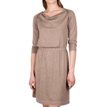 Lilla P Drape Neck Dress - 3/4 Sleeve (For Women) in Barley - Closeouts