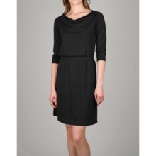 Lilla P Drape Neck Dress - 3/4 Sleeve (For Women) in Black - Closeouts