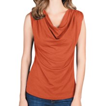 Lilla P Drape-Neck Tank Top - Pima Cotton-Modal (For Women) in Tangerine - Closeouts
