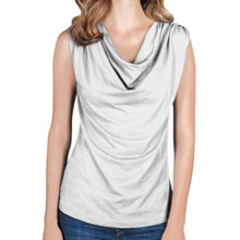 Lilla P Drape-Neck Tank Top - Pima Cotton-Modal (For Women) in White - Closeouts