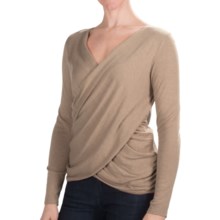 Lilla P Draped Cross Front Sweater (For Women) in Barley - Closeouts