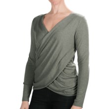 Lilla P Draped Cross Front Sweater (For Women) in Mist - Closeouts