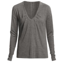 Lilla P Easy V-Neck Sweater - Long Sleeve (For Women) in Charcoal - Closeouts
