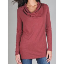 Lilla P Flame Drape Neck Tunic Shirt - Pima Cotton-Modal, Long Sleeve (For Women) in Russet - Closeouts