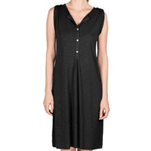 Lilla P Flame Henley Dress - Pima Cotton-Modal, Tab Shoulder (For Women) in Black - Closeouts