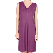 Lilla P Flame Henley Dress - Pima Cotton-Modal, Tab Shoulder (For Women) in Jam - Closeouts