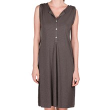 Lilla P Flame Henley Dress - Pima Cotton-Modal, Tab Shoulder (For Women) in Pewter - Closeouts