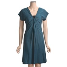 Lilla P Flame Knot Dress - Cotton Modal, Short Dolman Sleeve (For Women) in Pond - Closeouts