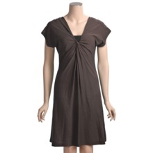 Lilla P Flame Knot Dress - Cotton Modal, Short Dolman Sleeve (For Women) in Shale - Closeouts