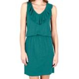 Lilla P Flame Modal Blouson Dress - Ruffle V-Neck, Sleeveless (For Women)