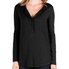 Lilla P Flame Tunic Henley Shirt - Pima Cotton-Modal, Long Sleeve (For Women) in Black - Closeouts