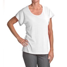 Lilla P Flutter Sleeve Shirt - Pima Cotton-Modal, Short Sleeve (For Women) in White - Closeouts